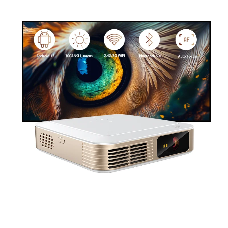 

Outdoor Dual-Band Wi-Fi Home Theater Android Multi-Media Mini Portable LED DLP 4K Projector 1080p Beamer with 2g RAM
