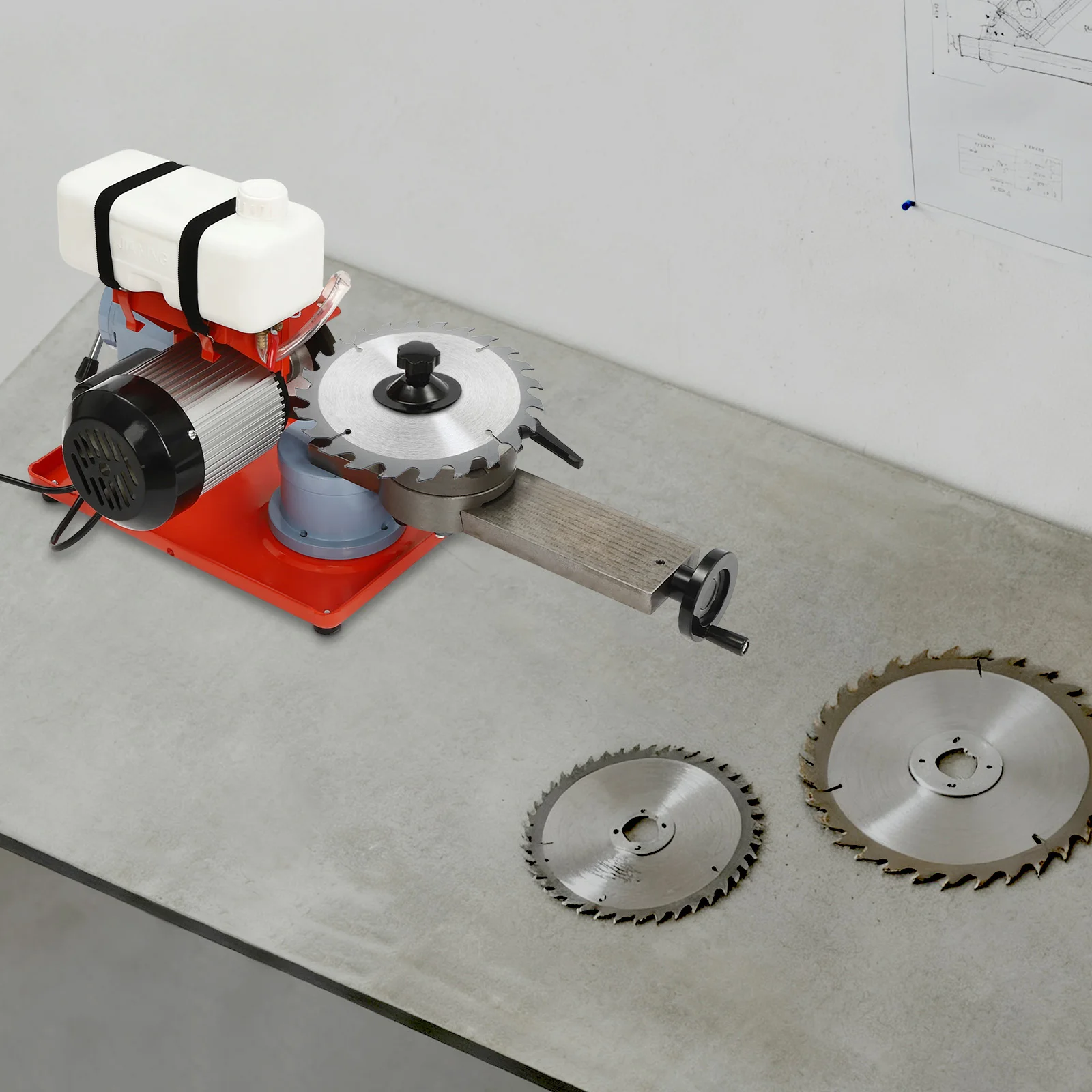 

370W Saw Blade Sharpener Machine, 110V Water-Cooled Woodworking Saw Blade Grinder, Copper Motor 2850 RPM, with 1000ml Water Tank