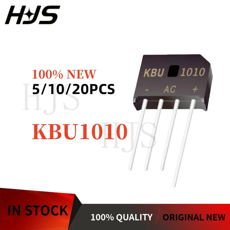5/10/20PCS 100% Brand New and Quality KBU1010  KBU 1010 U1010 KBU-1010 10A 1000V Rectifier bridge stack flat bridge