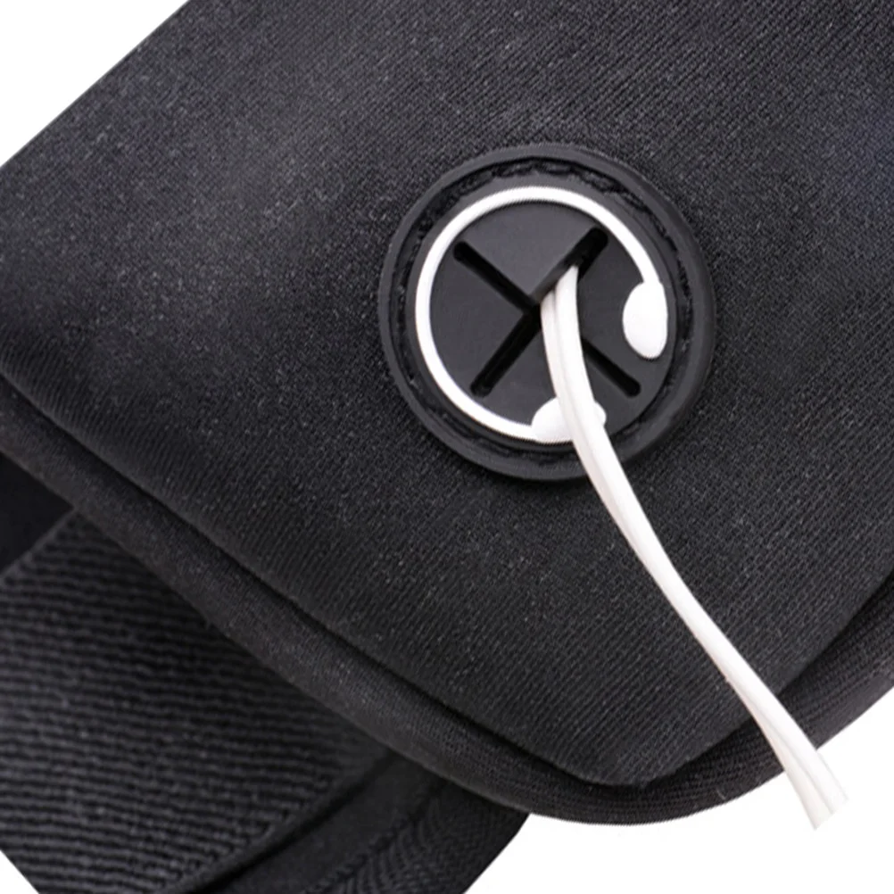 

Уличная поясная сумка, черная, прочная, легкая, для бега, пешего туризма, путешествий, небольшой портативный пакет для хранения, дизайн с отверстием для наушников