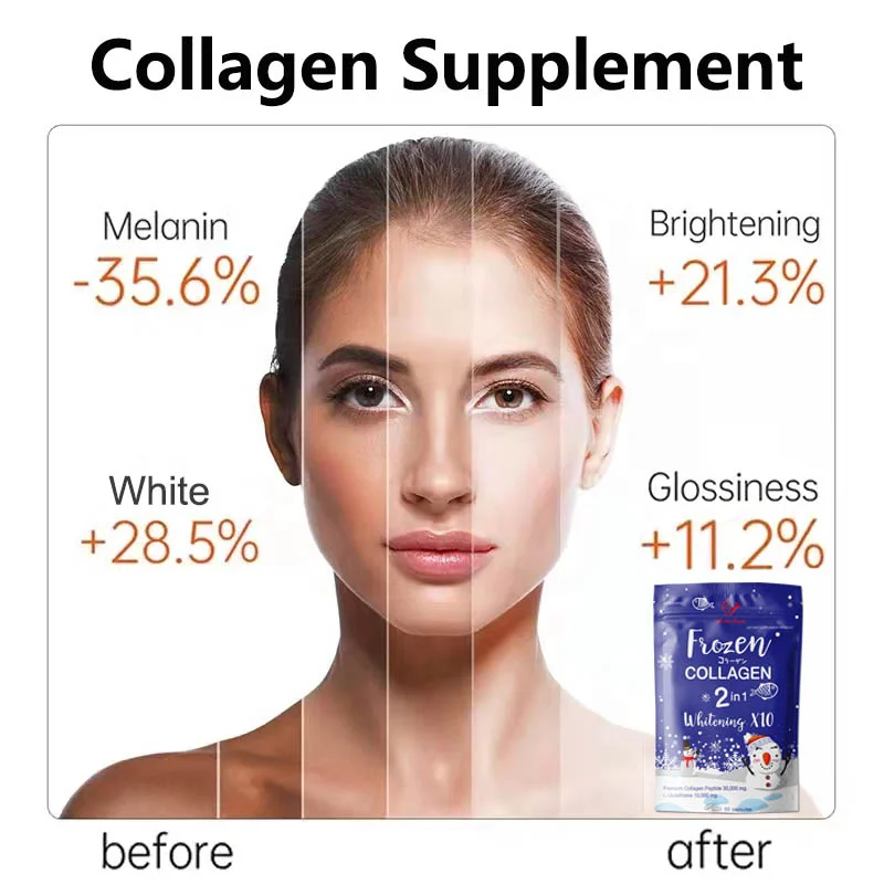 2 Pcs Frozen Collagen 2in1 Peptide Capsules For Women Replenishing Collagen Peptide And Glutathione Vitamin C