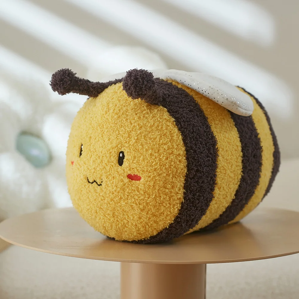 Fuzzy Bumblebee Ladybug Stuffed Insect Plush Toy Bee Ladybird Soft Doll Kids Toys Birthday Christmas Gift for Child