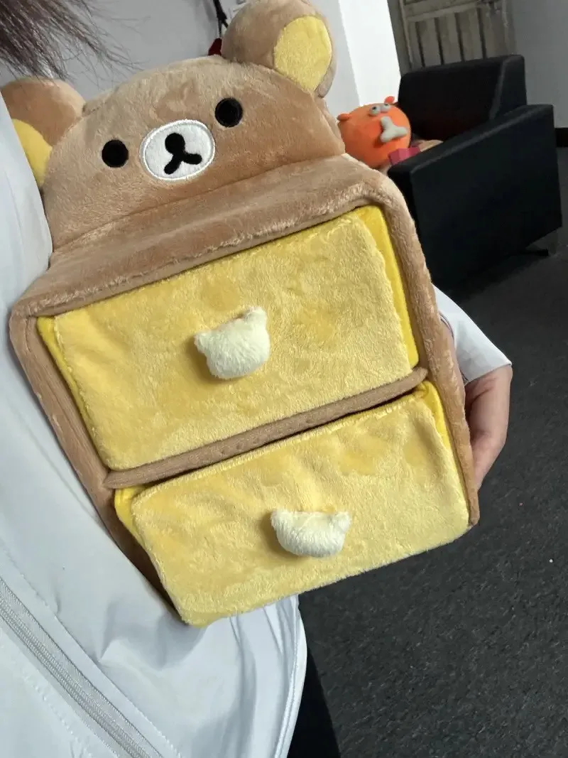 New Cute Anime Rilakkuma Bear Plush Desktop Storage Cabinets Kids Girls Stuffed Make up Bags Cosmetic Case For Women