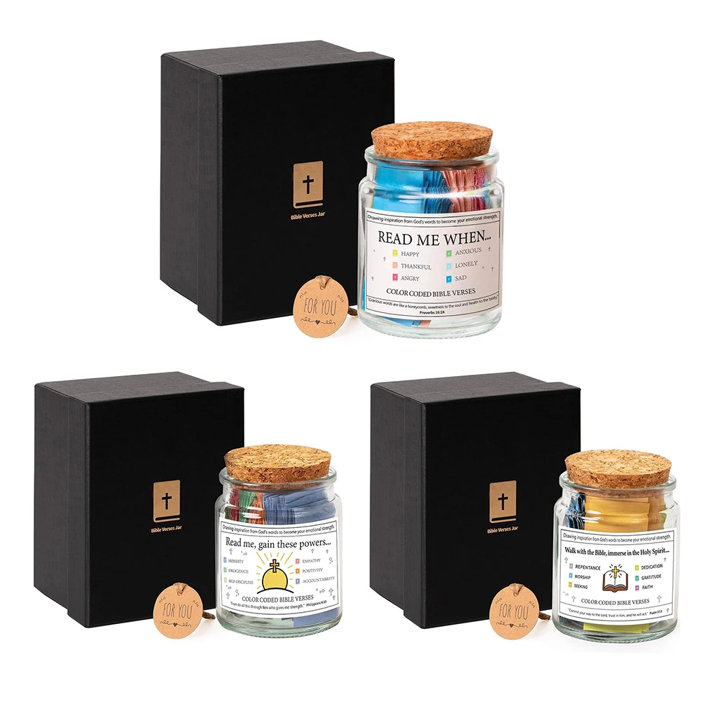 Christian Cards Jar Colorful Bible Verses Jar Handmade Christian Colorful Bible Jar Glass Best Wishes Note For Reading Christmas