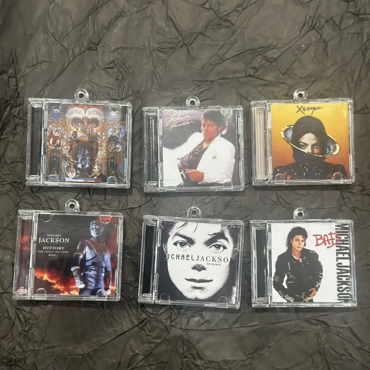 High-Quality Acrylic Michael Jackson Keychain - Mini CD Album Charm, Tap-To-Play Music, Fan Collectible Gift