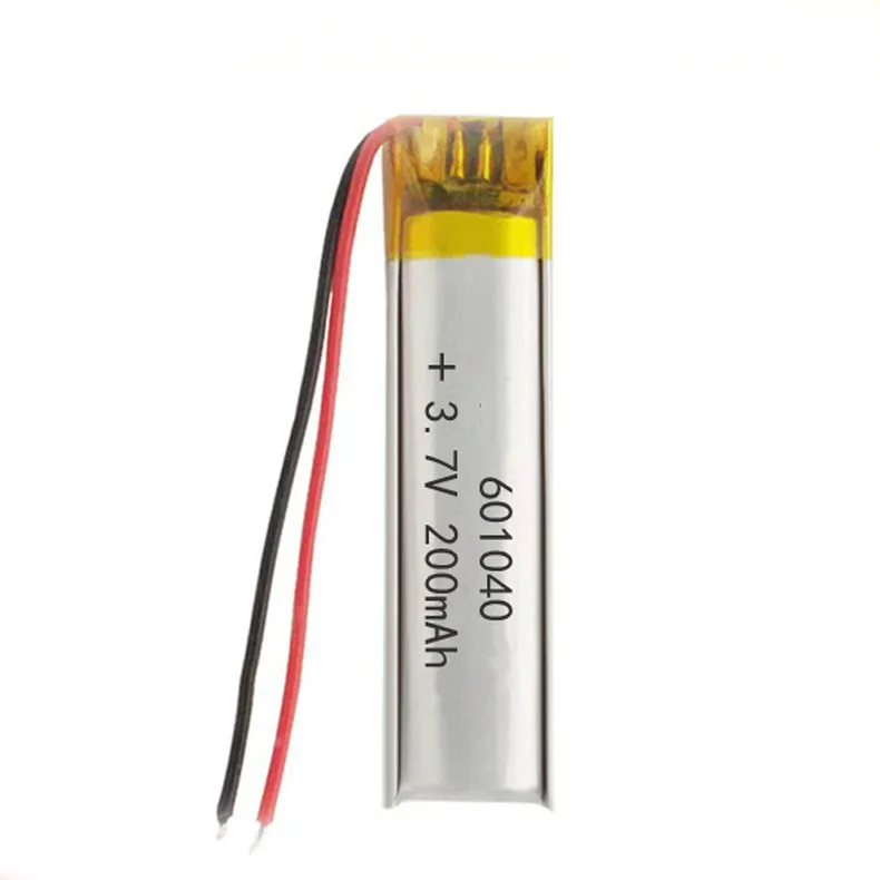 2/5/10/20 Pcs 3.7V 200mAh 601040 Lithium Polymer Ion Battery 2.0mm JST Connector