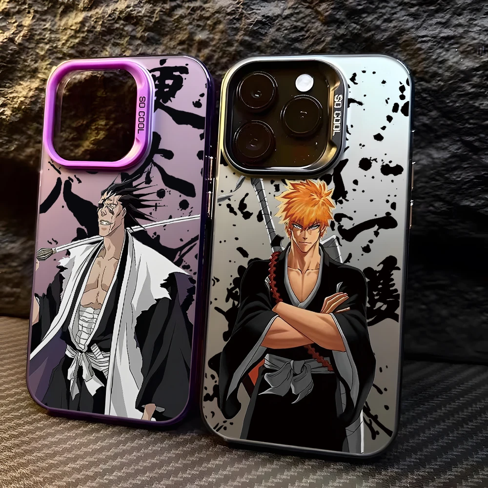 Чехол для телефона BLEACHS Kurosakies Ichigo для Samsung Galaxy S26 S25 Edge S24 S23 S22 S21 FE S20 Ultra Plus 5G, серебристый, жесткий чехол