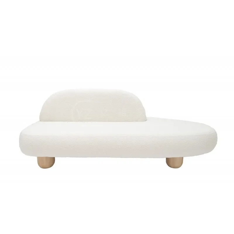 XK Nordic Minimalism Lambswool Lazy Sofa Living Room Chaise Longue Design