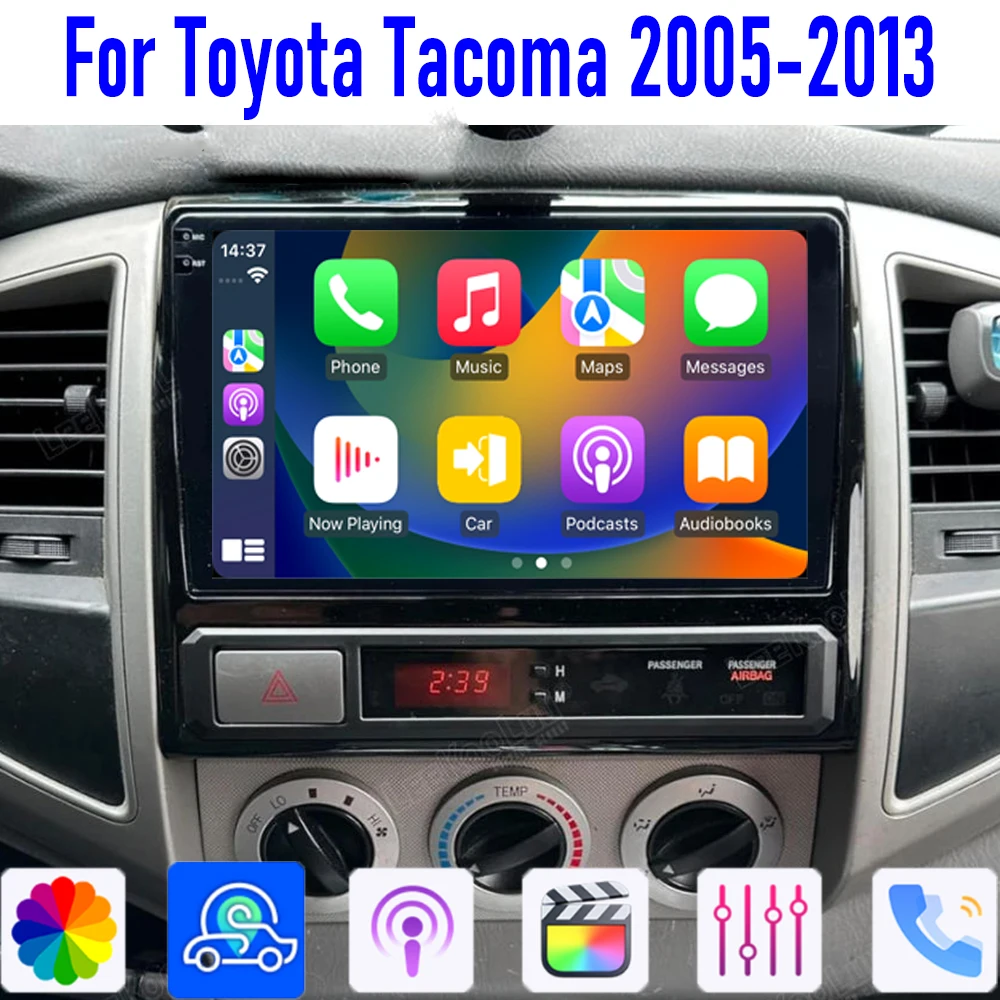

GPS 9" For Toyota Tacoma 2005-2013 Car Radio Head Unit Carplay Apple Android 15 Multimedia Player 64GB WIFI BT Canbus Camera