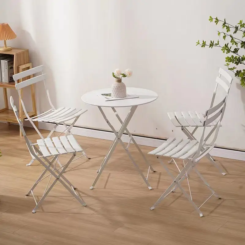 شرفة طاولة شاي وكرسي مجموعة قابلة للطي في الهواء الطلق فناء حديقة الحليب الشاي متجر في الهواء الطلق طاولة وكراسي نمط جديد
