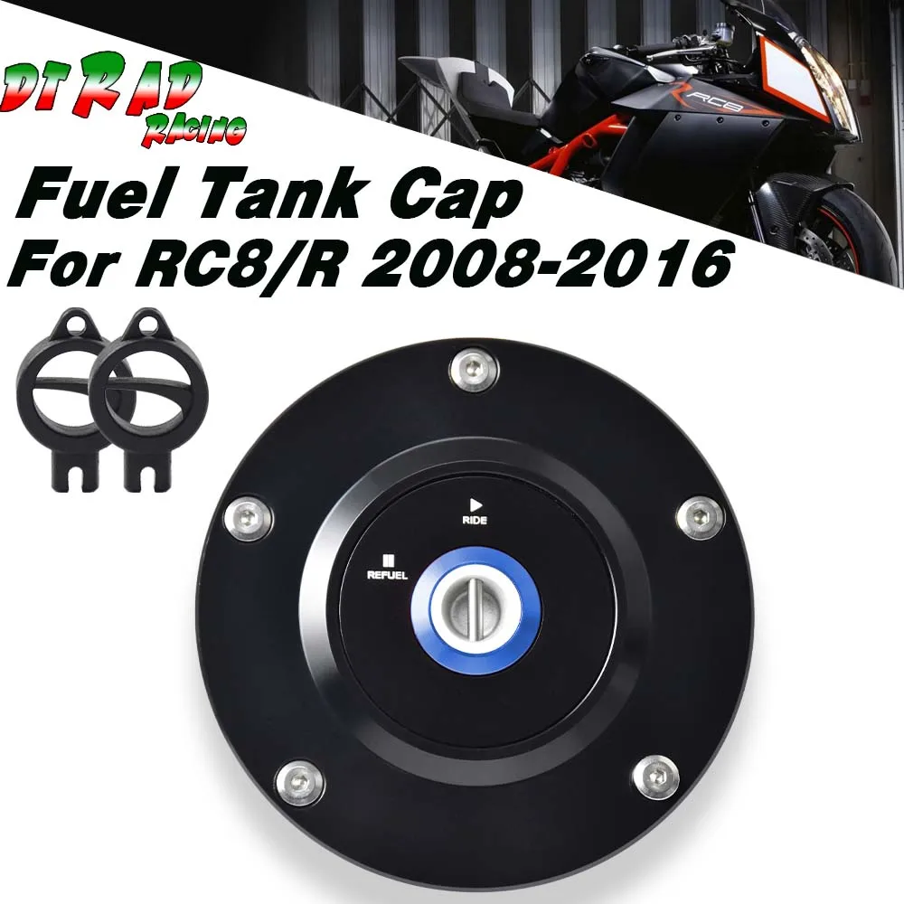 

For RC8 / R 2008-2016 Motorcycle Fuel Tank Cap Quick Key Lockable Gasoline Plug Airbox Cover Billet Aluminum Accessories