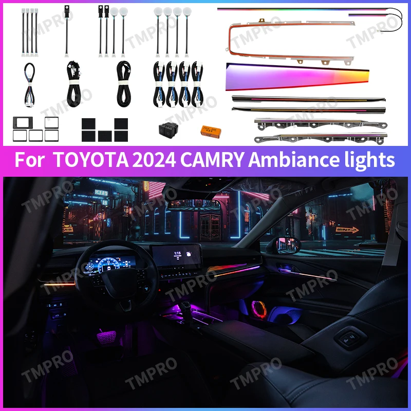 

Applicable for 2023-2024 Toyota Camry Car Ambient Lights Automotive Interior Decoration64 Colors LED Safety assistance systems