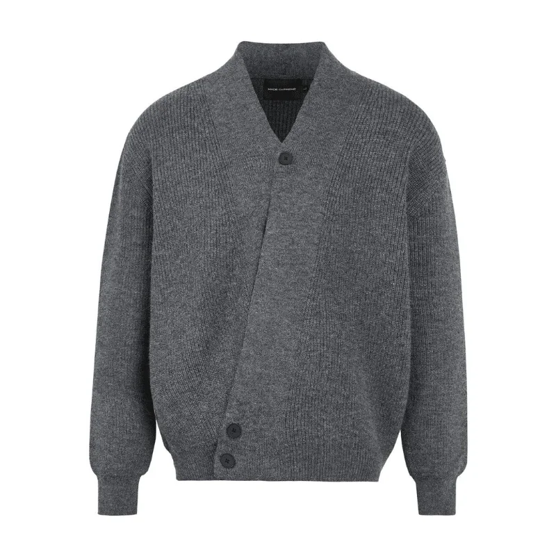 

Knit Sweater Jacket Cardigan Autumn Winter New Lazy Style High End Loose Casual Asymmetric Design Top