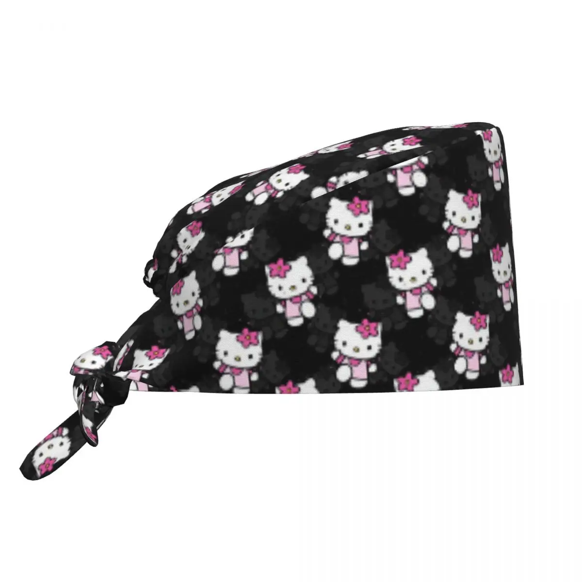 

Hello Kitty Pattern Scrub Hat Cartoon Tooth Check Surgicals Cap for Men Women Pet Grooming Agency Vet Medical Work Hats Cap
