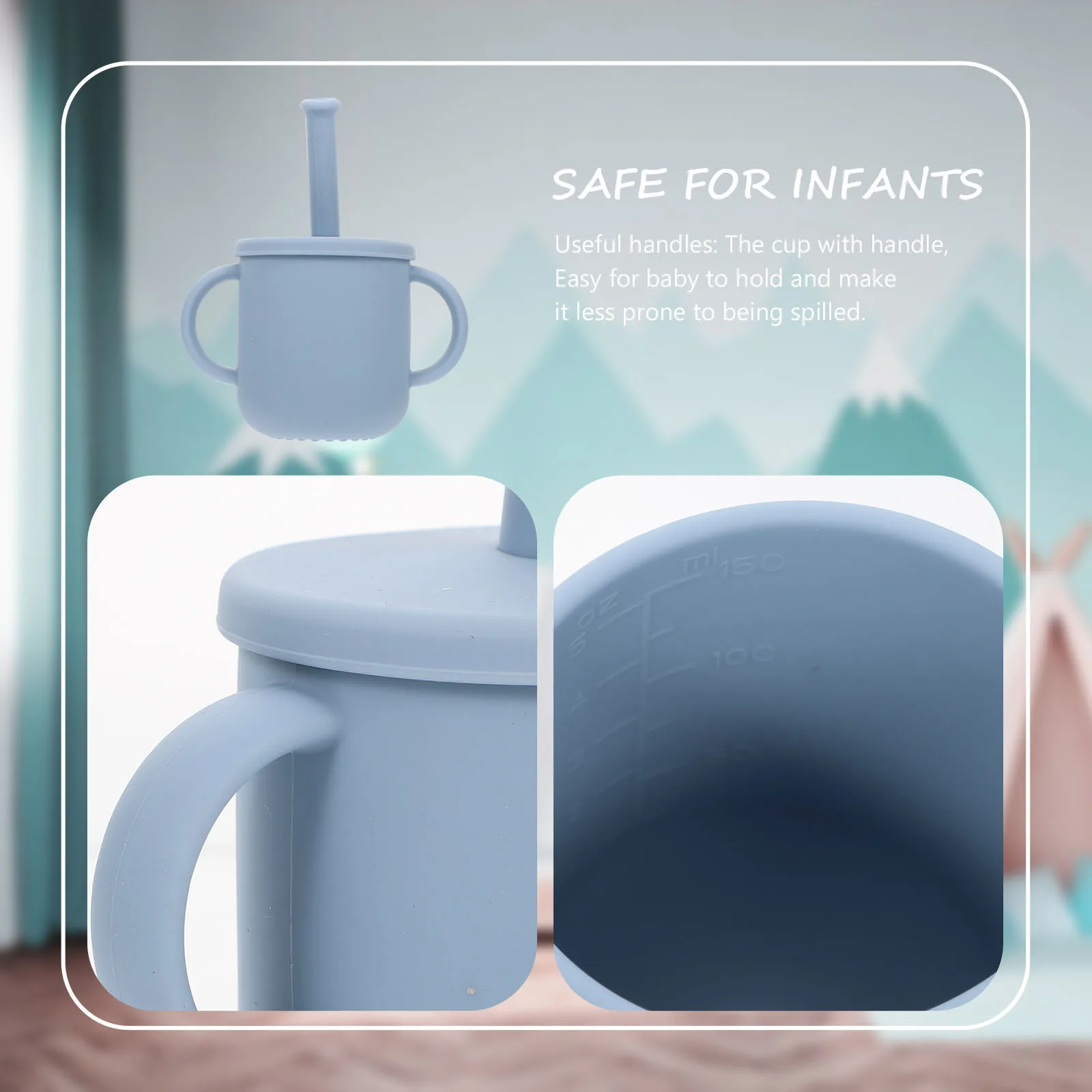 

1Set Kids Silicone Training Cup Drop Resistant Baby Learning Water Cup Toddler Infant Drinking Mug Kids Water Mug