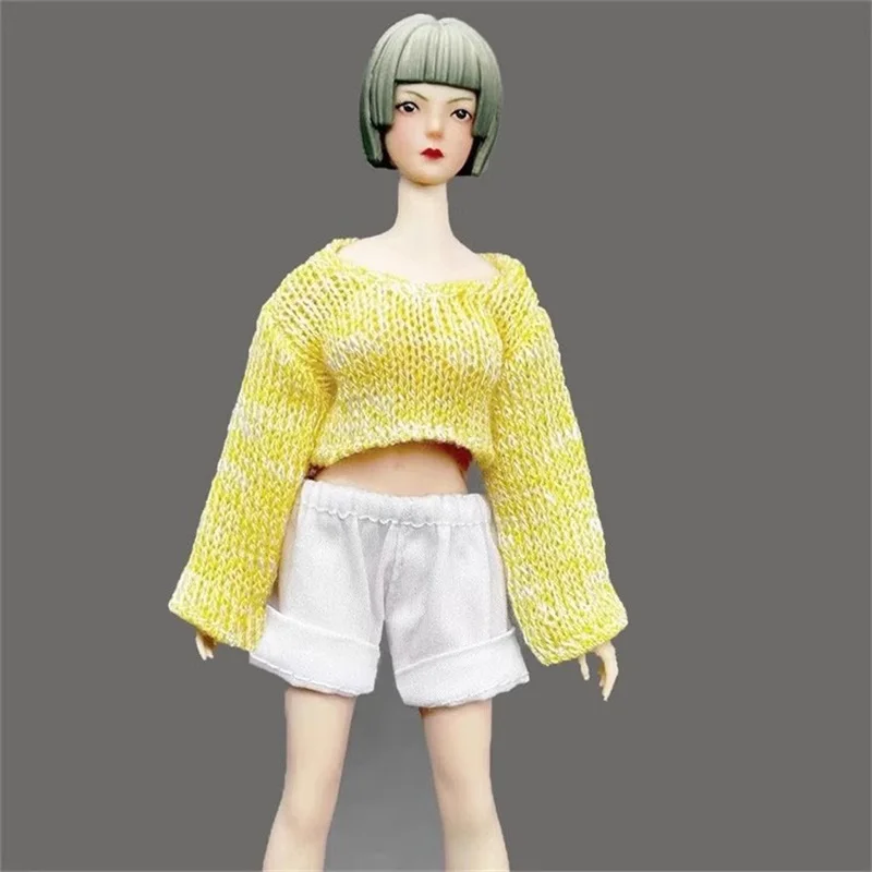 1/12 スケール女性兵士ニットショートルーズプルオーバーセーター服模型玩具アクセサリーフィット 6 ''アクションフィギュア在庫