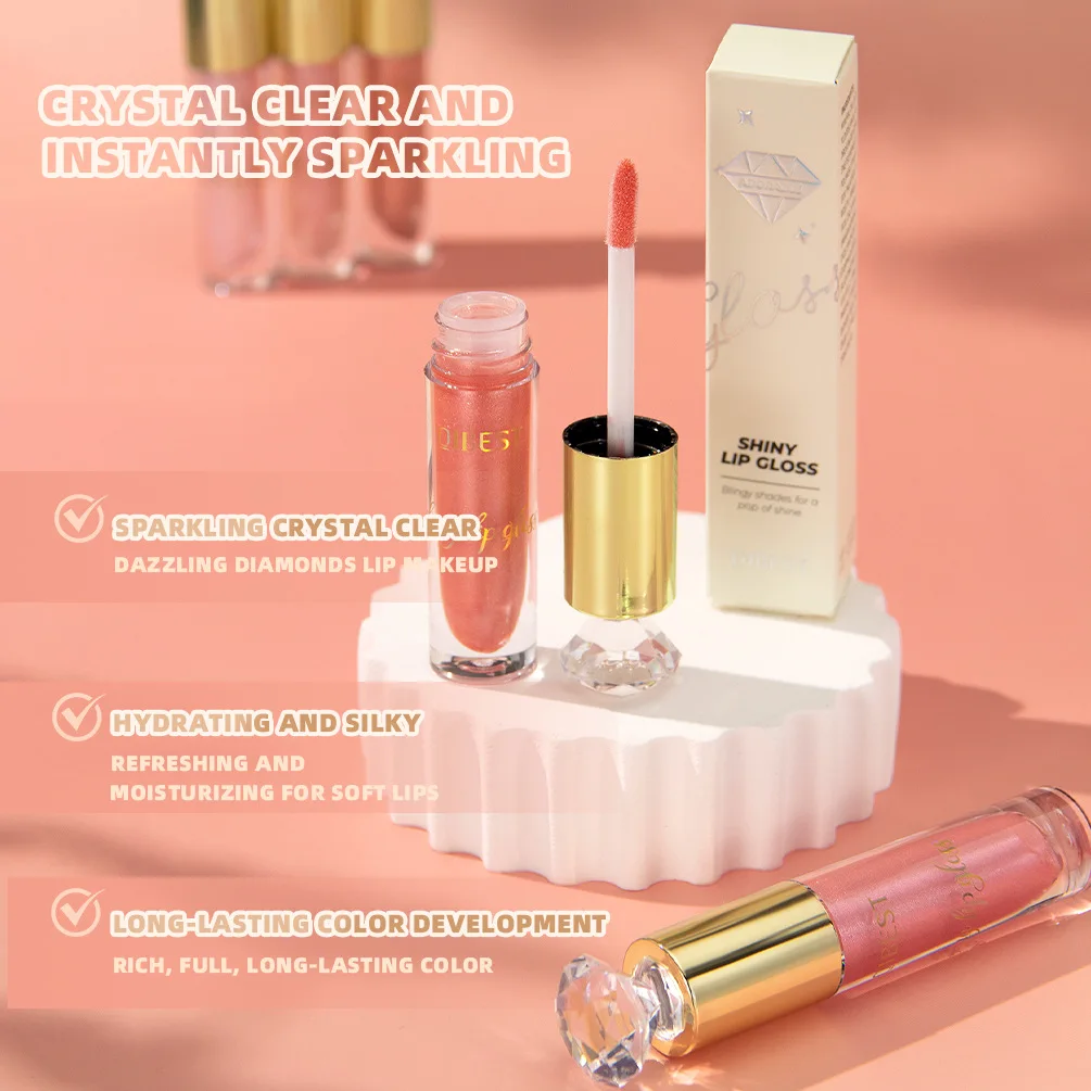 ลิปสติกกลอสเนื้อชิมเมอร์ 5 สีพร้อมเนื้อละเอียดและประกายเงางามที่ซ้อนทับกัน ให้ความชุ่มชื้นและไม่เหนียวเหนอะหนะ