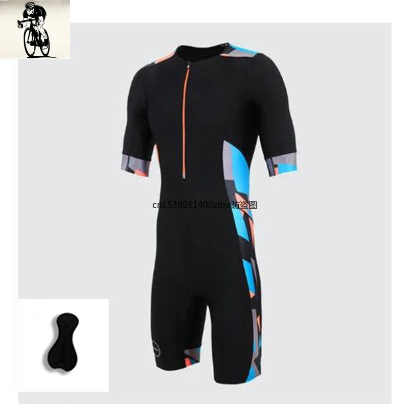 2025 Men's Team Sublimation Printing Cycling Skin suit, Breathable Short Sleeves Bicycle Speed Suit  Cycling Triathlon Jumpsuit