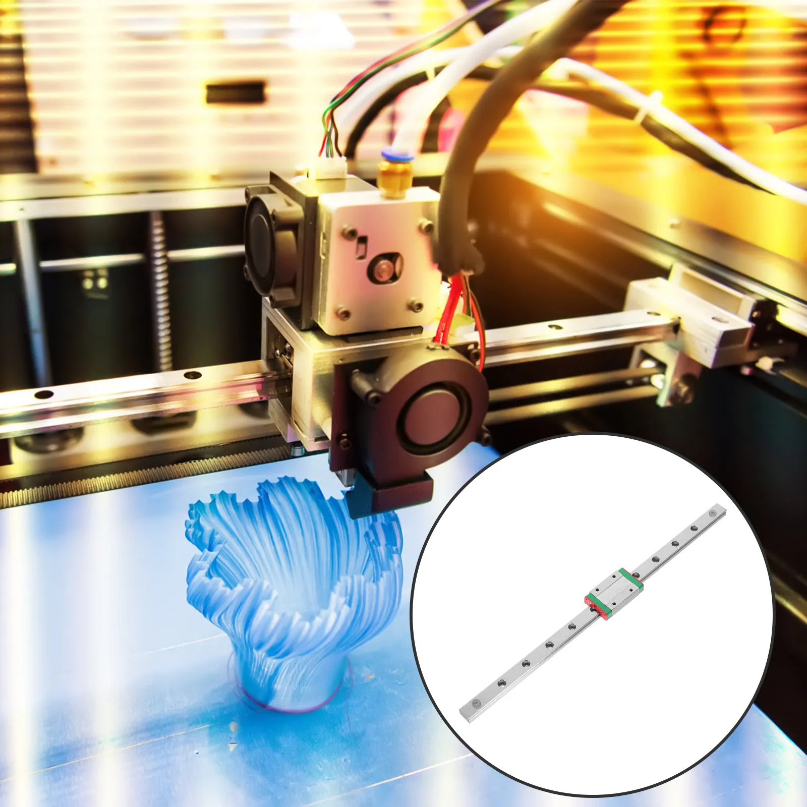 Micro Linear Guide Slider Rail Bearing Block Compact Abs Iron For 3D Printer Cnc Machine Replacement Part