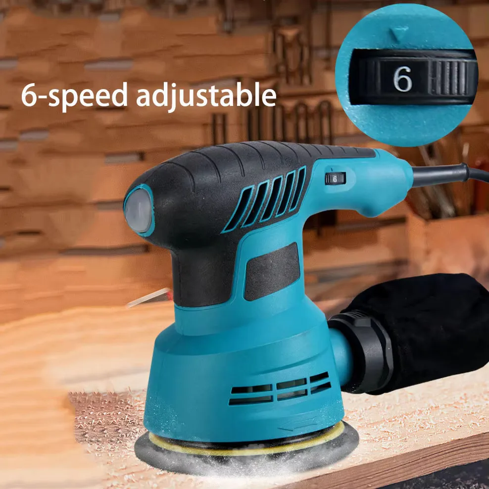 110V/220V 5IN Portable Random Ortbital Round Electric Sander Set High Power Car Polisher Surface Polishing Machine Sanding Tools