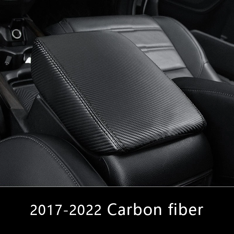 For Honda CRV 2017 2018 2019 2020 2021 2022 2023 Armrest Cushion Car Protection Carbon Fiber Leather Cover Auto Seat Accessories