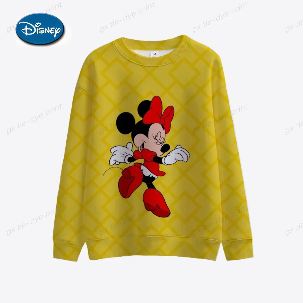 Disney-Moletons femininos de Mickey Mouse, moletons de manga comprida, roupas Harajuku, outono, primavera