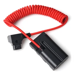 LANO NP-F550 Dummy Battery Coiled Nylon Cable for SONY Camera with D-TAP