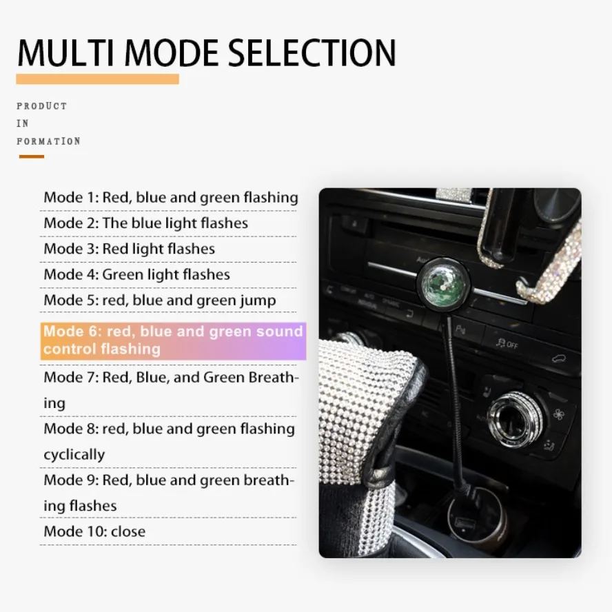 10 Modes Voice Control USB Colorful Projector Lamp Home Decor Night Light DC 5V Portable Atmosphere Light Photography Neon Light