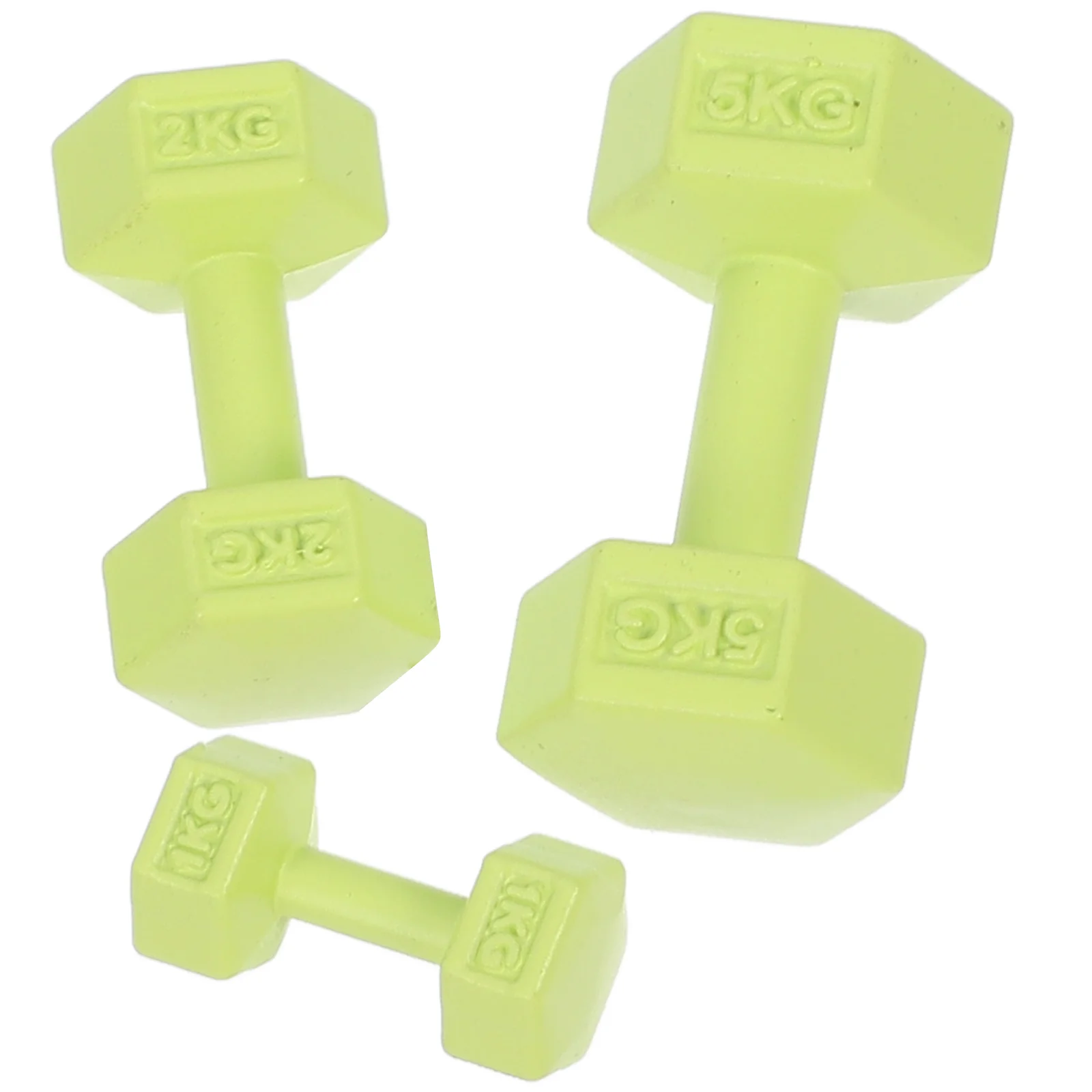 3 Pcs Dollhouse Dumbbells Ornaments Mini Lifelike Decorations Alloy Tiny Decors