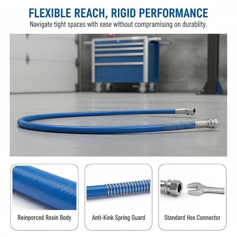 30/40/60/80/100cm Grease Hoses Lube Hose For Hand And Air Powered Grease S Connector Accessories