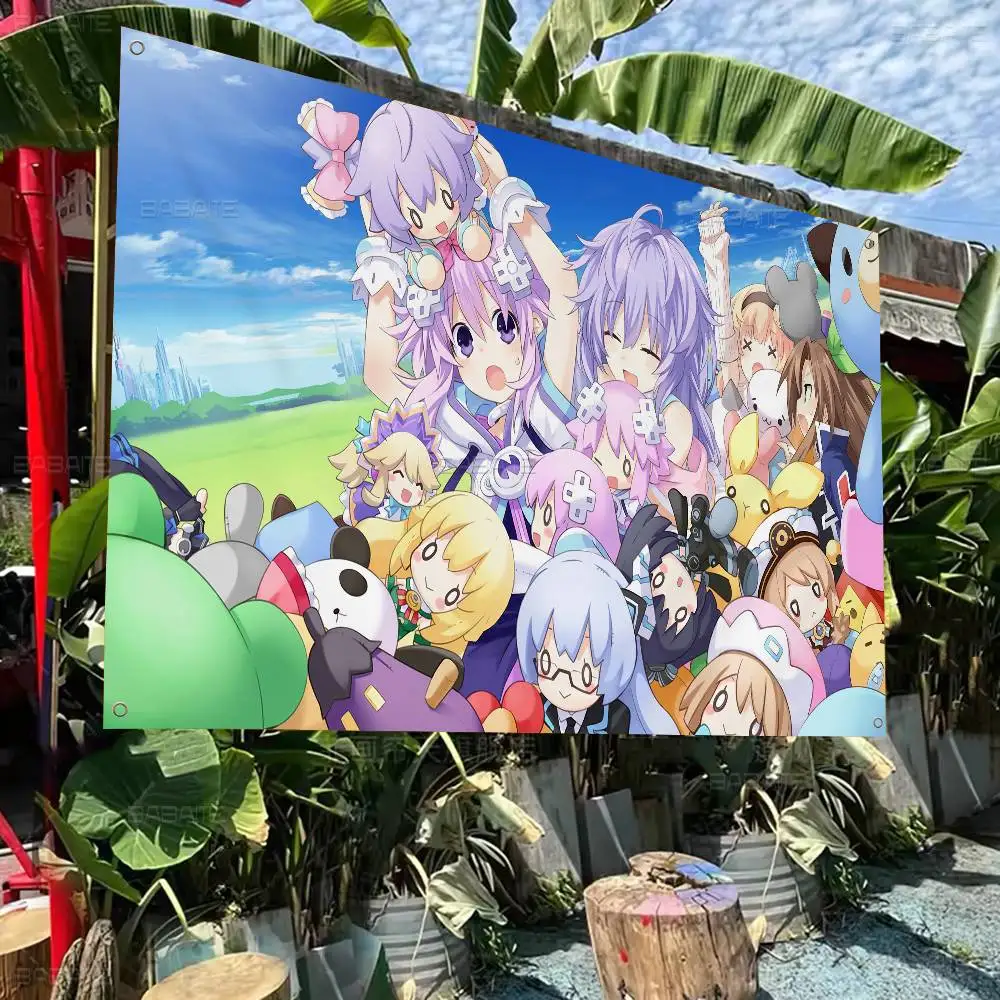 H-Hyperdimension Neptunia DIY Flag For Family Group Photo Living Room Home Dorm Decor Wall Art Decor Banner