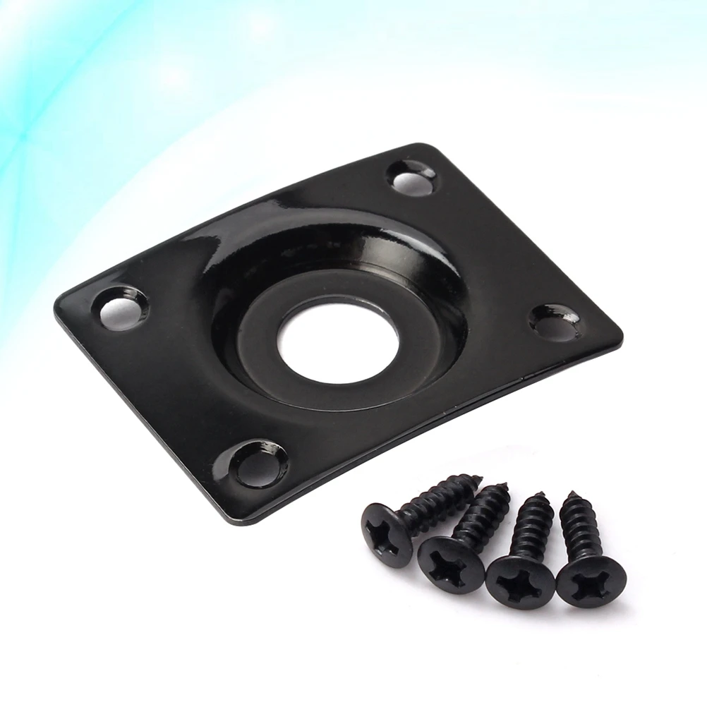

1 Quarter Inch Guitar Jack Plate Gold Curved Square Indented Pickup Output Input Socket Plate Mounting Screws Electric Guitar