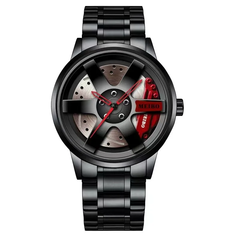 AliExpress hot selling popular casual business non mechanical hollow wheel alloy steel strip men's stone watch