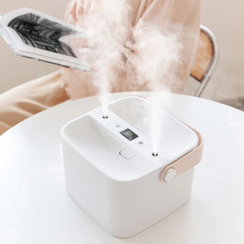 

4000mAh Smart Humidifier USB Charging Dual Spray Humidifier 2.5L Large Capacity Multifunctional Portable Household Indoor Mute