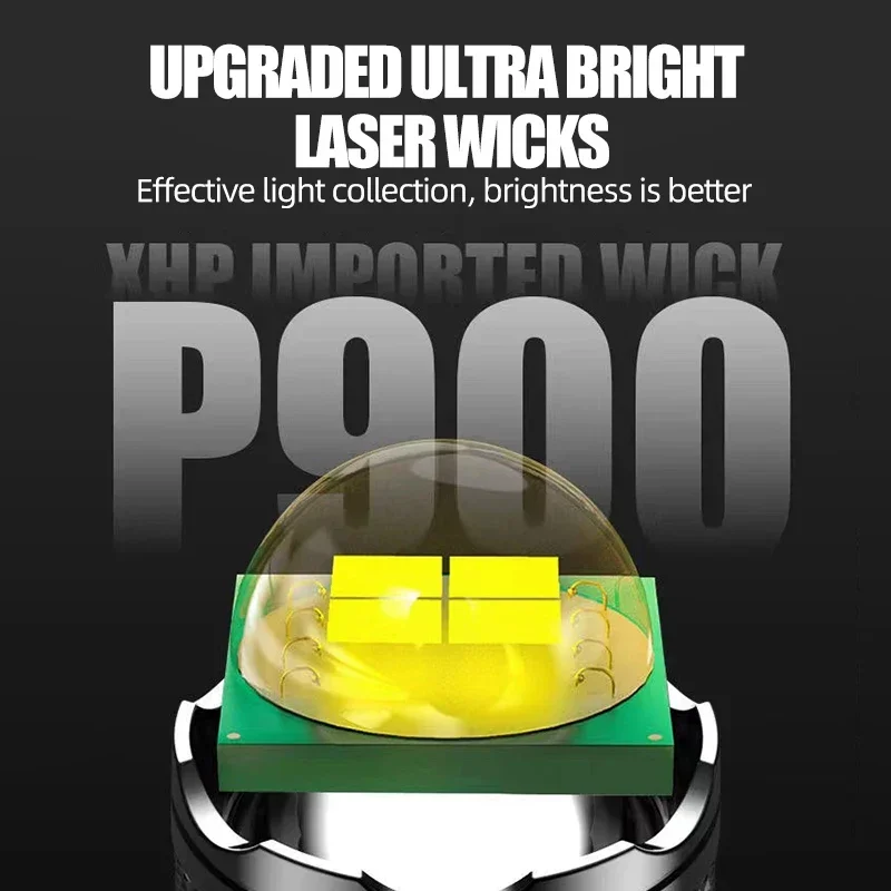 Portable Hight Power ABS Flashlights 3 Lighting Modes Built-in 18650 Battery Rechargeable Telescopic Zoom Torch With Power Bank