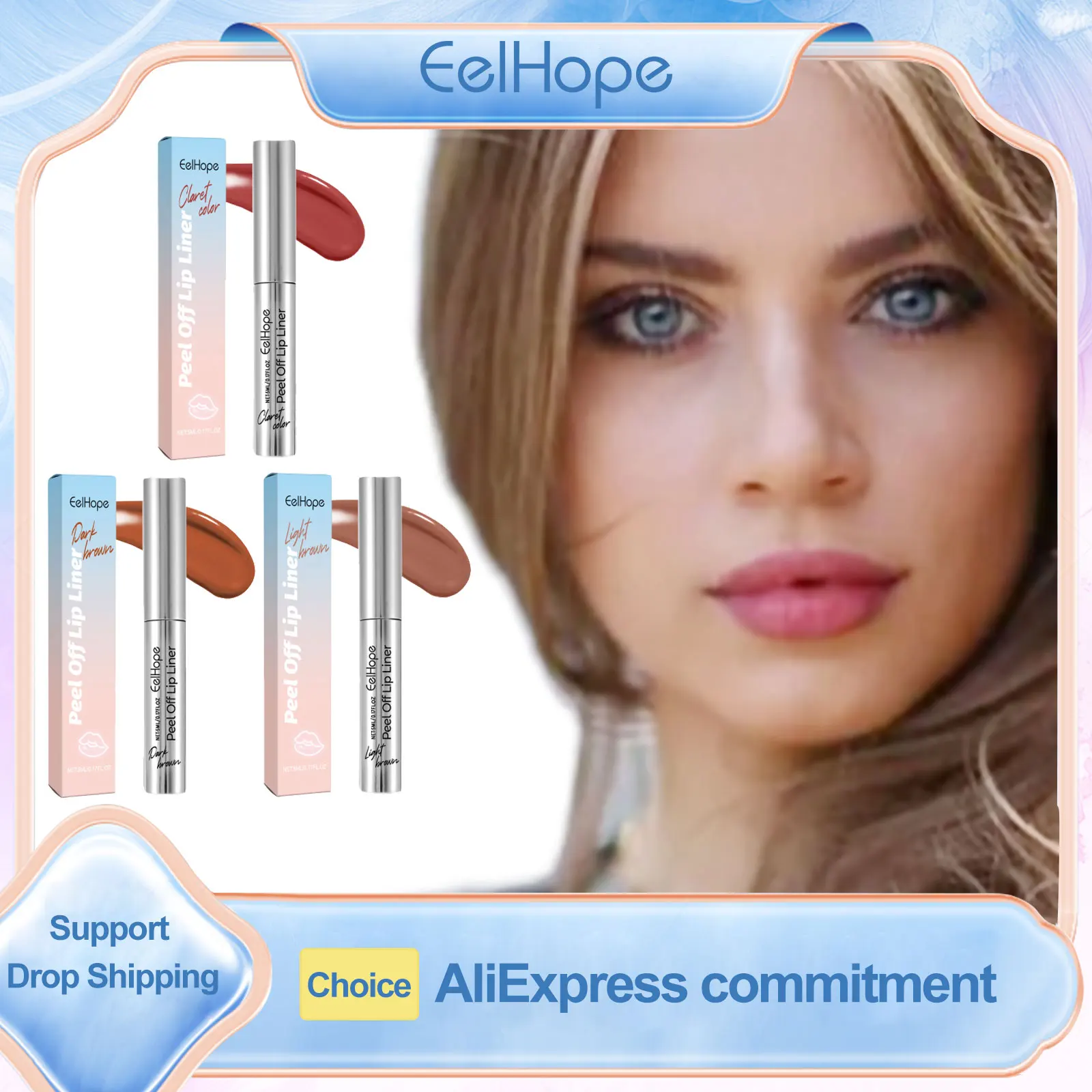 

Eelhope Peel off Lip Liner Stain Tear-Off Lip Gloss Matte Finish Tattoo Long Lasting Waterproof Nude Peel off Lip Tint Makeup