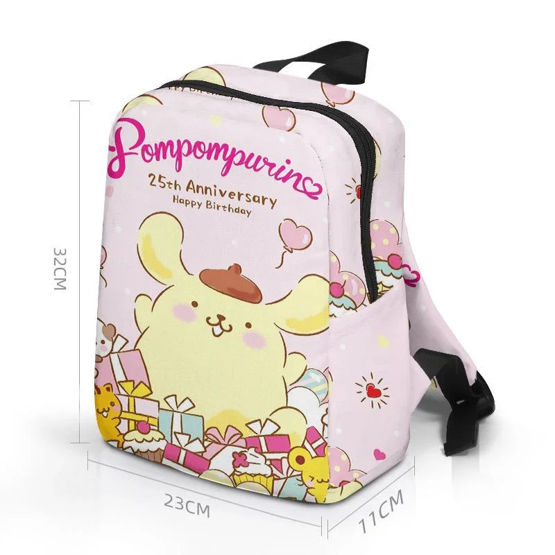 Sanrio PomPurin Backpack School Hello Kitty Kawaii Bookbag Little Devil Cartoon Animation Canvas Cute Anime Backpack Schoolbag