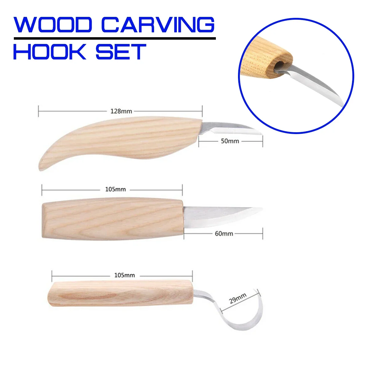 3Pcs/set Wood Carving Knife Chisel Hand Tool Set High Strength Hooked Whittling Cutter Carpenter Tools For Woodworking Cutter