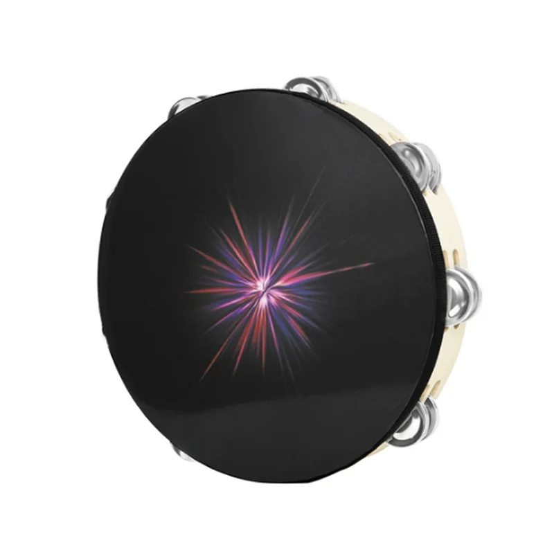 AED2-10 بوصة يده الدف صف مزدوج جلجل طبل قرع أداة الكبار الكنيسة KTV أداة عزف موسيقى الرقص