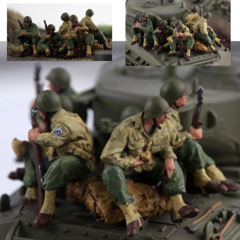 

1/72 Scale US Army Mechanised Infantry Soldiers 5 Simulation Resin Model Collcetion Gifts Display Suitable For Tank Scenes