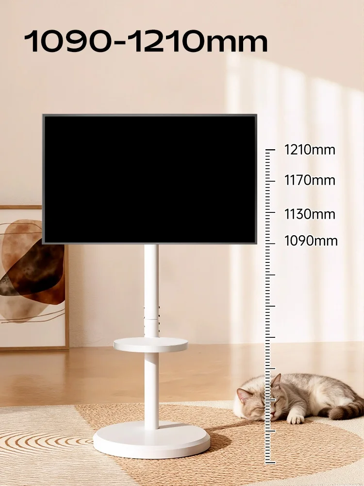 Rollende tv-wagen voor 10-42 inch OLED LED-monitoren, in hoogte verstelbare draagbare tv-vloerstandaard biedt plaats aan maximaal 66 lbs, max. VESA 200x200 mm - afbeelding 2
