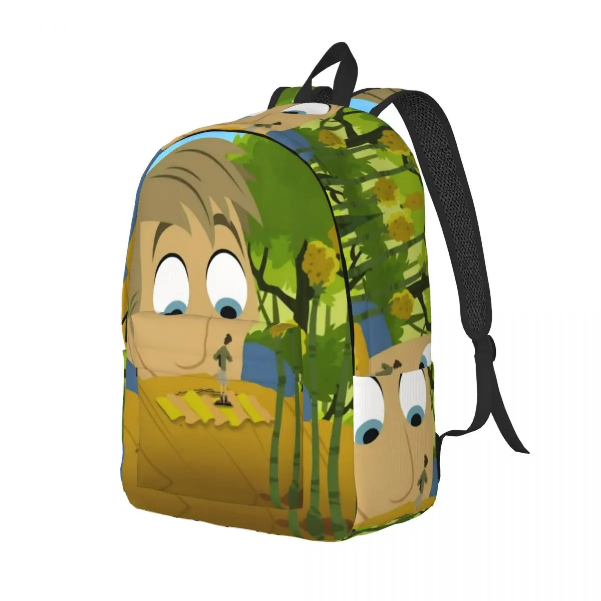 Wild Kratts Backpack Middle High College School Student Canadian Cartoon Book Bags Men Women Canvas Daypack Lightweight