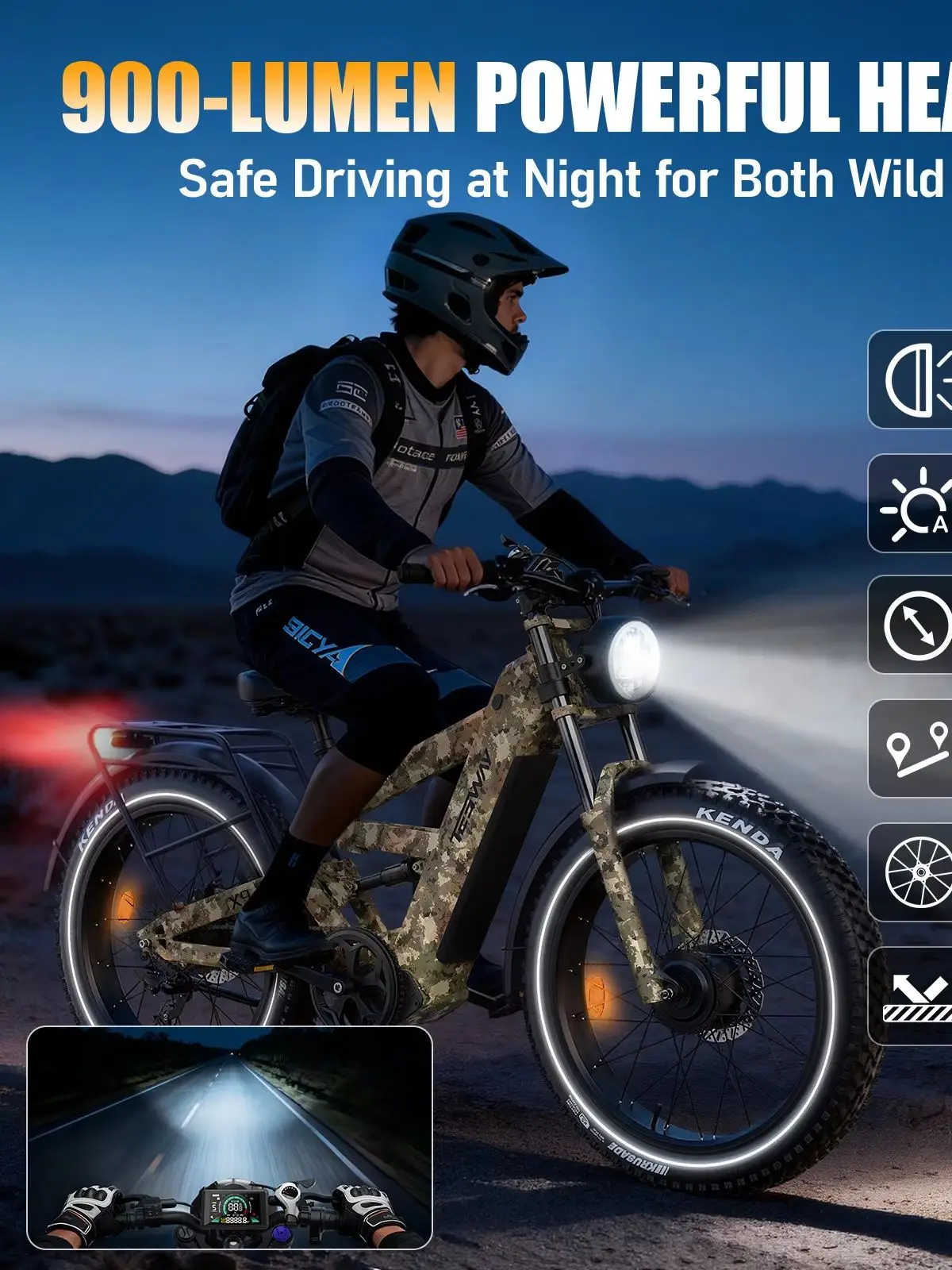 AliExpress NONE TESWAY X9 UItra 60V Dual Motor Electric Fat Tire Bike 26x4.0 Inch E-Bike 1200W High Speed Brushless Motor Long Range 60V 30AH Lithium Battery 70KM/H Off Road Electric Bicycle Full Suspension Hydraulic
