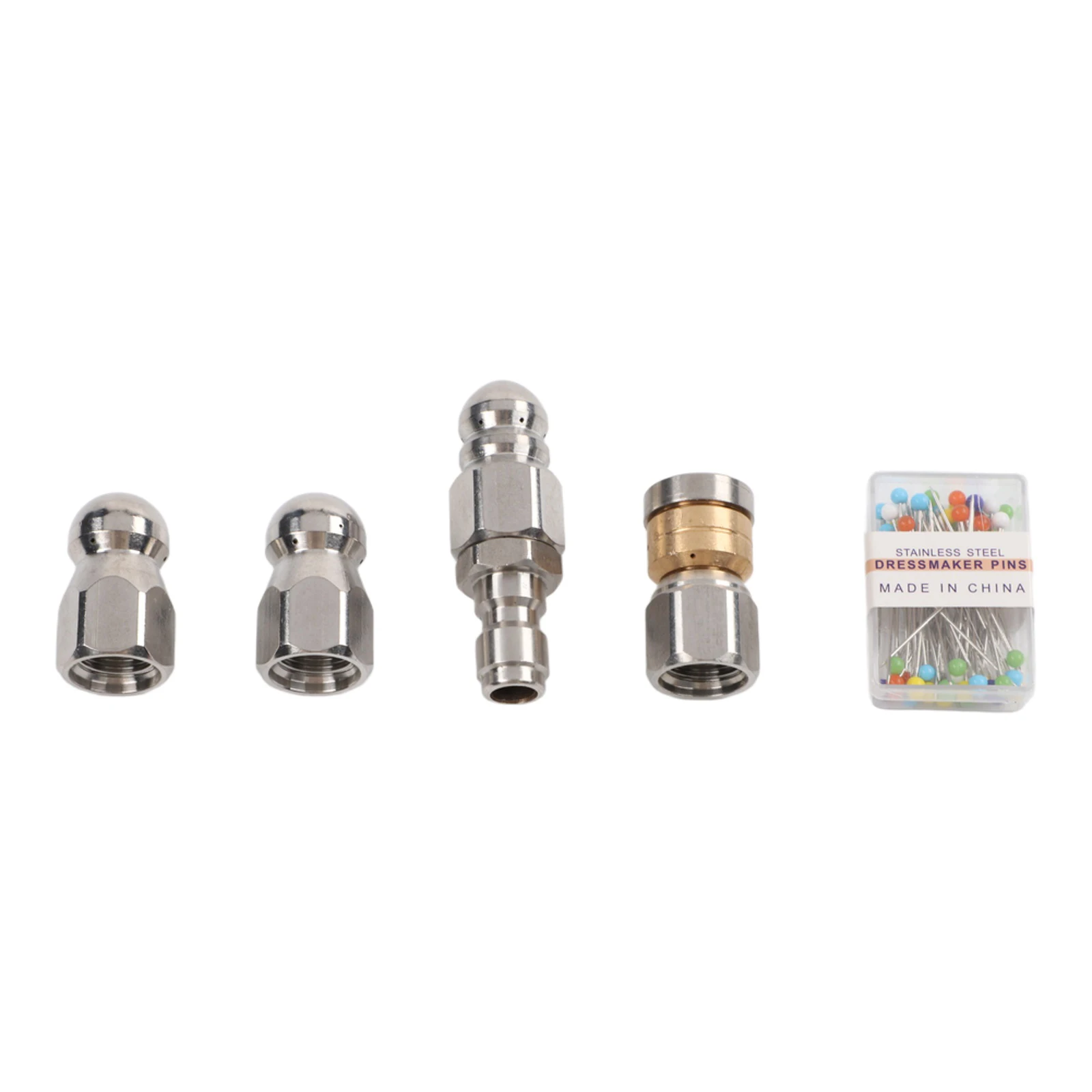 Sewer Jet Pressure Washer Nozzle Dredging Needle High Pressure Performance Sewer Jetter Stainless Steel 1/4 Inch Npt
