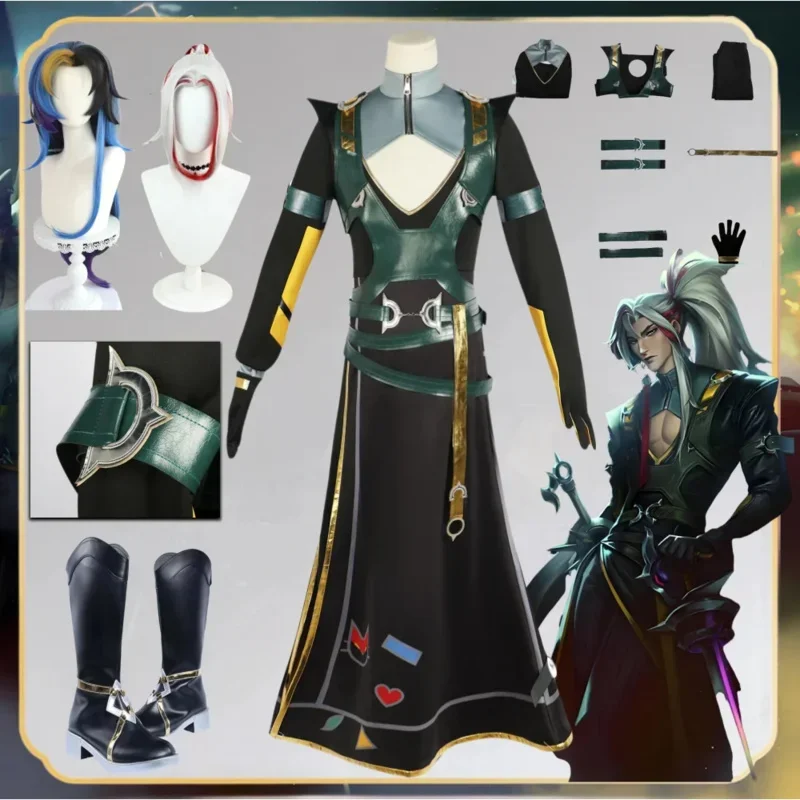 De Onvergetelijke Yone Cosplay Kostuum Vrouwen Man Outfits Spel Lol Heartsteel Yone Cos Halloween Kostuums Met Pruik Schoenen