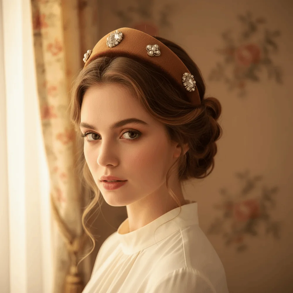 

Simple Elegant Velvet Triangle Headband Baroque Wide Edge Crown Hair Hoop Headwear Solid Color Vintage Hair Accessories Women