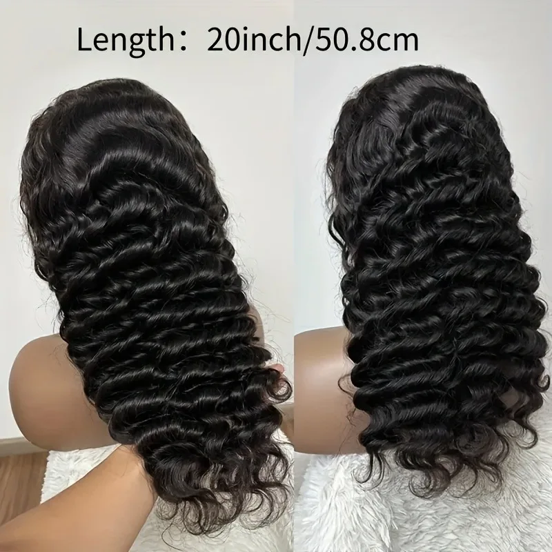 Pelucas delanteras de encaje de onda profunda cabello humano 200 densidad 13x4 HD pelucas frontales de encaje para mujeres negras pelucas sin pegamento prearrancadas