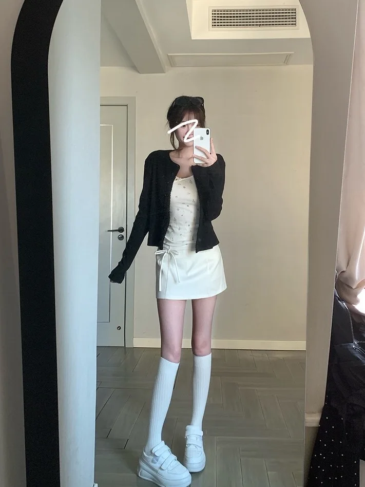 Faldas para mujer a rayas Trendix Borgoña ropa femenina mujeres minifalda empalmada seguridad Hotsweet pantalones a juego Trim contraste