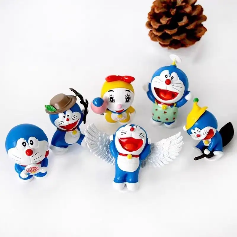 6 قطعة الملاك عبقور الشكل أنيمي الطرفية جلجل القط الكرتون لطيف الإبداعية شخصية نموذج حلية هدية عيد ميلاد بالجملة