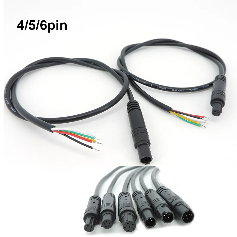 4Pin 5Pin 6Pin core Car Rear View Camera male female connector extend cord Cable for car Jack wire Recorder Rear Tail line c1